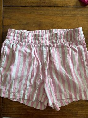Old Navy Pink and White Striped Athletic Shorts